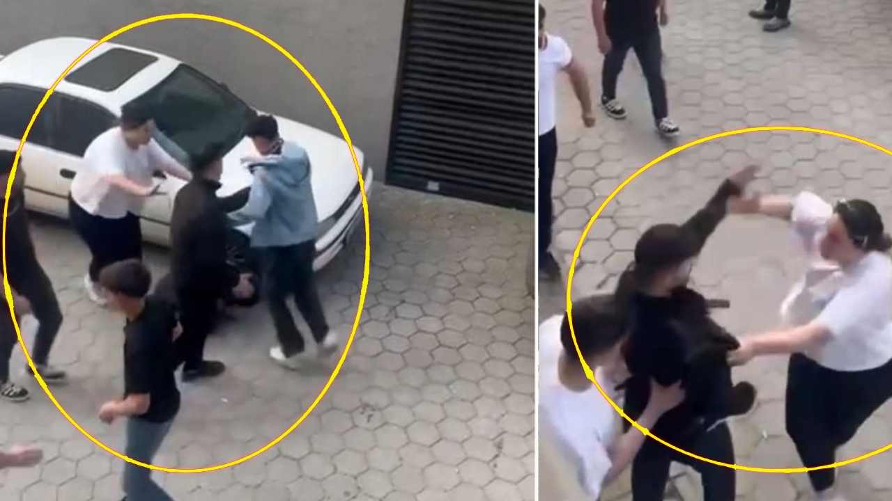 Cesur Genç Kız Sokak Kavgasını Ayırdı, Saldırganlara Tepki Gösterdi