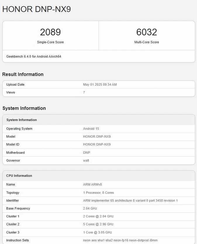 Honor 400 Pro, DNP-NX9