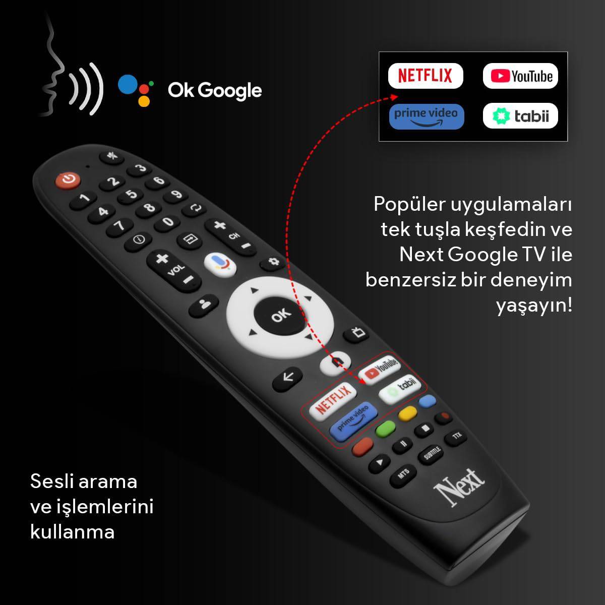 Next YE-58GFSG8-QLED Ultra HD (4K) TV Kumanda